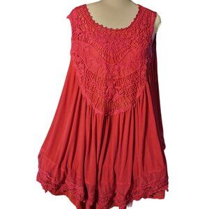 🎉HP🎉INDIGO THREAD LACE SLEEVELESS TOP-SIZE: 3XL-COLOR: MAGENTA-NEW